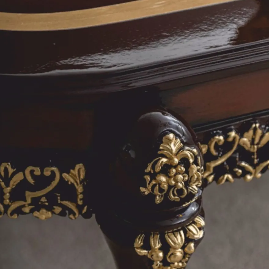Casa Padrino Luxus Barock Wohnzimmer Set Naturfarben / Dunkelbraun / Gold - Barock Möbel