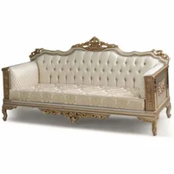 Casa Padrino Luxus Barock Wohnzimmer Set Creme / Grau / Gold - Barock Möbel