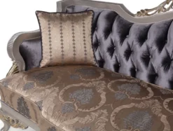Casa Padrino Luxus Barock Wohnzimmer Set Lila / Beige / Silber / Gold - 2 Sofas & 2 Sessel & 1 Couchtisch - Wohnzimmer Möbel im Barockstil - Edel & Prunkvoll