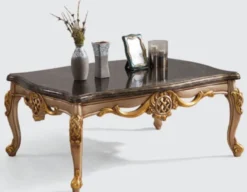 Casa Padrino Luxus Barock Wohnzimmer Set Blau / Silber / Gold - 2 Sofas & 2 Sessel & 1 Couchtisch - Handgefertigte Wohnzimmer Möbel im Barockstil - Edel & Prunkvoll