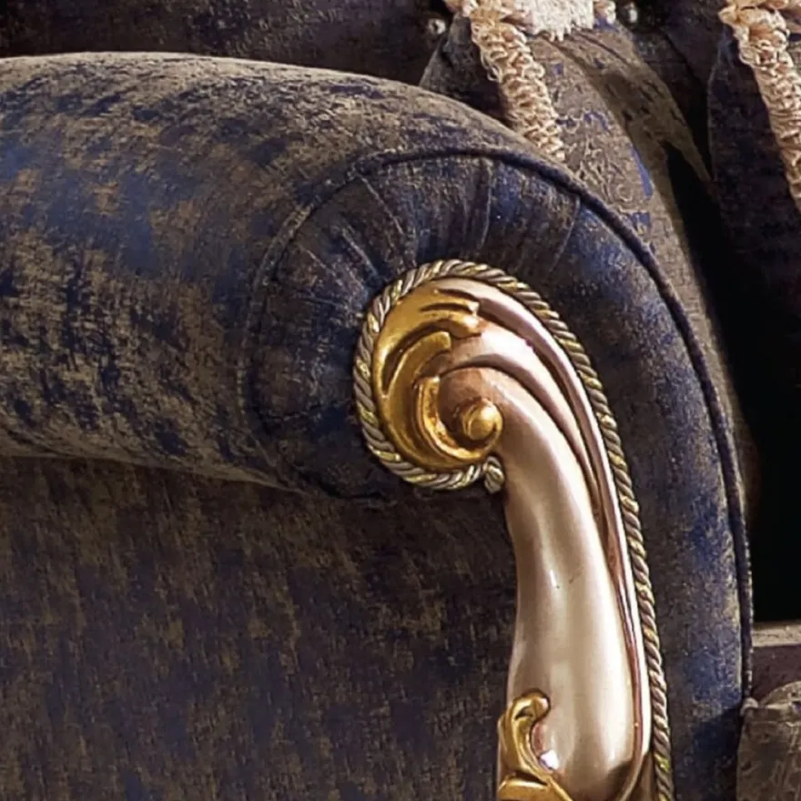 Casa Padrino Luxus Barock Wohnzimmer Set Blau / Silber / Gold - 2 Sofas & 2 Sessel & 1 Couchtisch - Handgefertigte Wohnzimmer Möbel im Barockstil - Edel & Prunkvoll