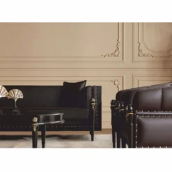 Casa Padrino Luxus Barock Wohnzimmer Set Dunkelbraun / Gold - Barockstil Möbel