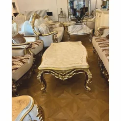 Casa Padrino Luxus Barock Wohnzimmer Set Beige / Braun / Gold - Barockstil Möbel