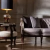 Casa Padrino Luxus Barock Wohnzimmer Sofa Lila / Silber / Dunkelbraun - Prunkvolle Barock Wohnzimmer & Hotel Möbel