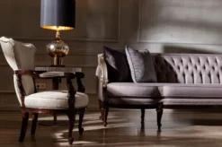 Casa Padrino Luxus Barock Wohnzimmer Sofa Lila / Silber / Dunkelbraun - Prunkvolle Barock Wohnzimmer & Hotel Möbel