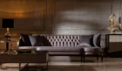 Casa Padrino Luxus Barock Wohnzimmer Sofa Lila / Silber / Dunkelbraun - Prunkvolle Barock Wohnzimmer & Hotel Möbel