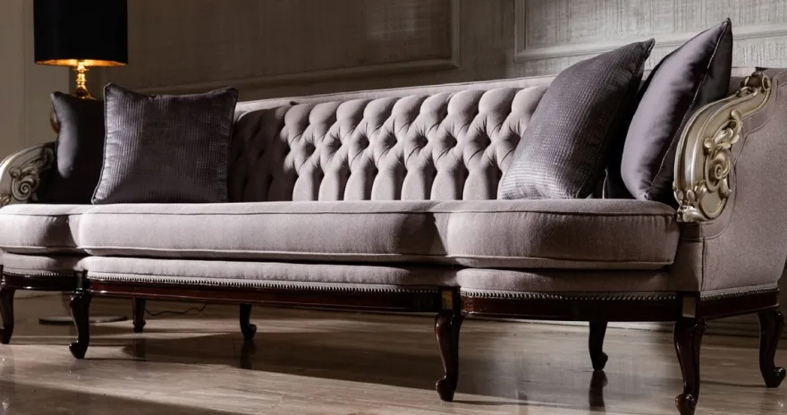 Casa Padrino Luxus Barock Wohnzimmer Sofa Lila / Silber / Dunkelbraun - Prunkvolle Barock Wohnzimmer & Hotel Möbel