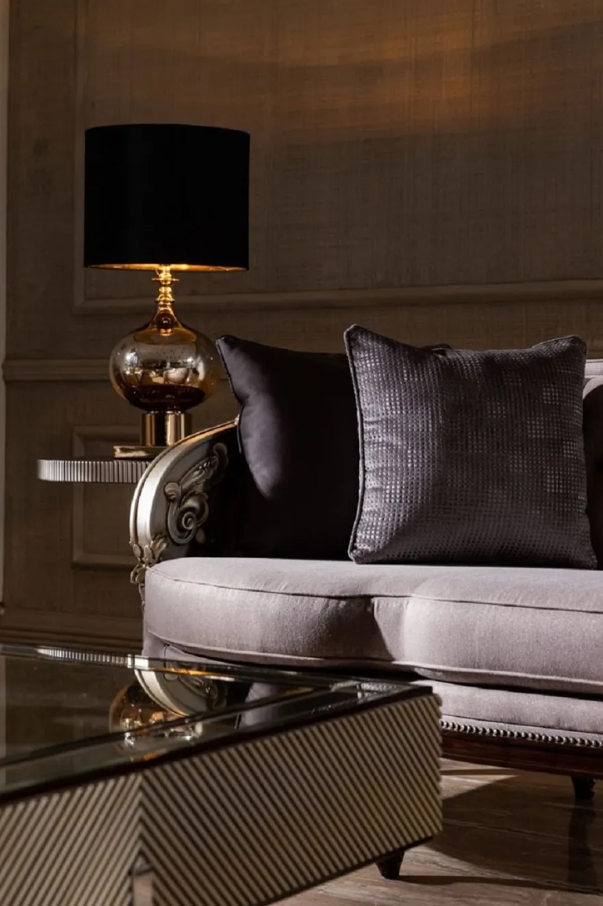 Casa Padrino Luxus Barock Wohnzimmer Sofa Lila / Silber / Dunkelbraun - Prunkvolle Barock Wohnzimmer & Hotel Möbel