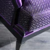 Casa Padrino Luxus Barock Wohnzimmer Sessel Lila / Schwarz / Silber 72 x 76 x H. 103 cm - Barockmöbel