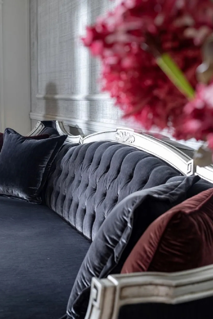 Casa Padrino Luxus Barock Wohnzimmer Sofa Lila / Silber - Prunkvolle Barock Wohnzimmer & Hotel Möbel