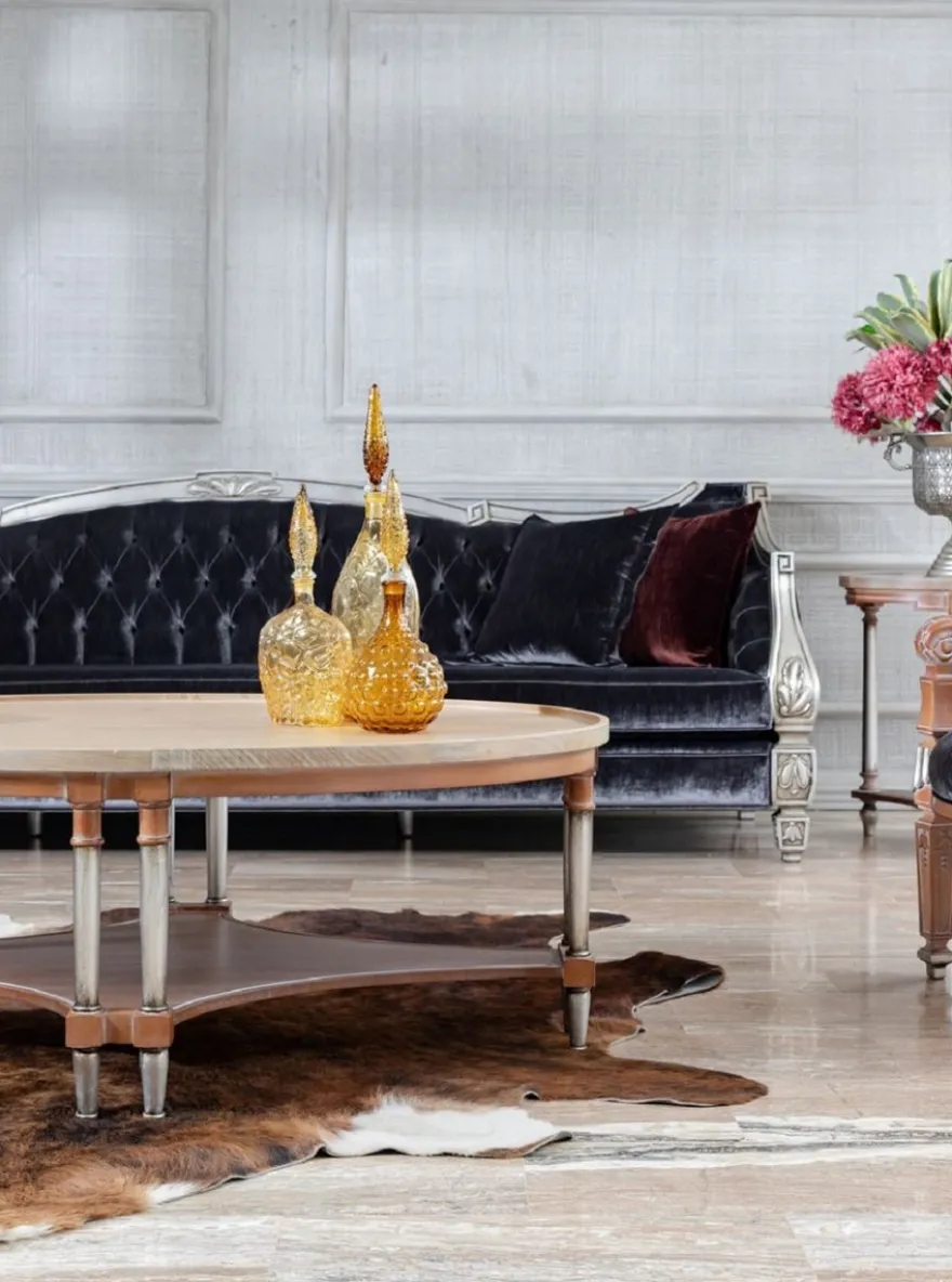 Casa Padrino Luxus Barock Wohnzimmer Sofa Lila / Silber - Prunkvolle Barock Wohnzimmer & Hotel Möbel