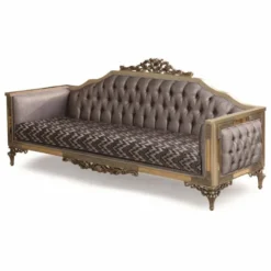 Casa Padrino Luxus Barock Wohnzimmer Sofa Grau / Gold 230 cm - Barock Möbel