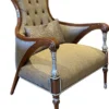 Casa Padrino Luxus Barock Wohnzimmer Sessel Grau / Braun / Silber 77 x 87 x H. 108 cm - Edle Wohnzimmer Möbel im Barockstil