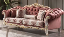 Casa Padrino Luxus Barock Wohnzimmer Set Rot / Weiß / Gold - 2 Sofas & 2 Sessel & 1 Couchtisch - Prunkvolle Barock Wohnzimmer Möbel