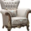 Casa Padrino Luxus Barock Wohnzimmer Sessel mit Glitzersteinen und dekorativem Kissen Silbergrau / Braun / Gold 112 x 83 x H. 115 cm - Barock Möbel