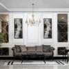 Casa Padrino Luxus Barock Wohnzimmer Set - 2 Sofas & 2 Sessel & 1 Couchtisch mit Glasplatte - Handgefertigte Barock Wohnzimmer Möbel - Edel & Prunkvoll