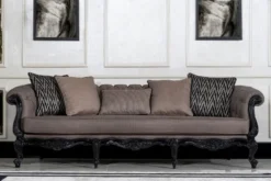 Casa Padrino Luxus Barock Wohnzimmer Set - 2 Sofas & 2 Sessel & 1 Couchtisch mit Glasplatte - Handgefertigte Barock Wohnzimmer Möbel - Edel & Prunkvoll