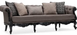 Casa Padrino Luxus Barock Wohnzimmer Set - 2 Sofas & 2 Sessel & 1 Couchtisch mit Glasplatte - Handgefertigte Barock Wohnzimmer Möbel - Edel & Prunkvoll