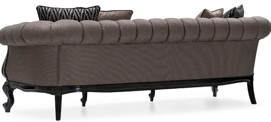 Casa Padrino Luxus Barock Wohnzimmer Set - 2 Sofas & 2 Sessel & 1 Couchtisch mit Glasplatte - Handgefertigte Barock Wohnzimmer Möbel - Edel & Prunkvoll