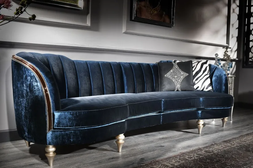 Casa Padrino Luxus Barock Wohnzimmer Set - 2 Sofas & 2 Sessel & 1 Couchtisch mit Glasplatte - Handgefertigte Barock Wohnzimmer Möbel - Edel & Prunkvoll