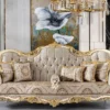 Casa Padrino Luxus Barock Wohnzimmer Set Silber / Beige / Schwarz / Weiß / Gold - 2 Barock Sofas & 2 Barock Sessel & 1 Barock Couchtisch - Luxus Wohnzimmer Möbel im Barockstil - Barock Möbel