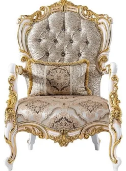 Casa Padrino Luxus Barock Wohnzimmer Set Silber / Beige / Schwarz / Weiß / Gold - 2 Barock Sofas & 2 Barock Sessel & 1 Barock Couchtisch - Luxus Wohnzimmer Möbel im Barockstil - Barock Möbel