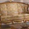 Casa Padrino Luxus Barock Wohnzimmer Sofa mit Blumenmuster Beige / Mehrfarbig / Braun / Gold 185 x 92 x H. 103 cm - Edle Barockstil Wohnzimmer Möbel