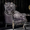 Casa Padrino Luxus Barock Wohnzimmer Set Lila / Schwarz / Gold - 2 Sofas & 2 Sessel & 1 Couchtisch - Prunkvolle Wohnzimmer Möbel im Barockstil