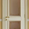 Casa Padrino Luxus Barock Wohnungstür Creme / Gold - Prunkvolle Massivholz Tür mit Glasfenstern und Rahmen - Luxus Möbel im Barockstil - Hotel Möbel - Barock Möbel - Luxus Qualität - Made in Italy