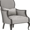 Casa Padrino Luxus Barock Wohnzimmer Sessel mit elegantem Muster Silber / Grau / Schwarz 80 x 70 x H. 103 cm - Wohnzimmer Möbel im Barockstil