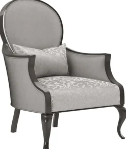 Casa Padrino Luxus Barock Wohnzimmer Sessel mit elegantem Muster Silber / Grau / Schwarz 80 x 70 x H. 103 cm - Wohnzimmer Möbel im Barockstil