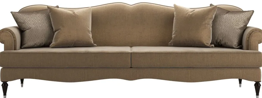 Casa Padrino Luxus Barock Wohnzimmer Sofa Khaki 245 x 90 x H. 95 cm - Wohnzimmer Möbel im Barockstil - Edel & Prunkvoll
