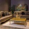 Casa Padrino Luxus Barock Wohnzimmer Set Grau / Schwarz / Gold - 2 Barock Sofas & 2 Barock Sessel & 1 Barock Couchtisch - Wohnzimmer Möbel im Barockstil - Barock Möbel - Barock Einrichtung