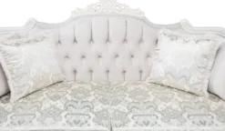 Casa Padrino Luxus Barock Wohnzimmer Set Hellrosa / Weiß / Beige - 2 Sofas & 2 Sessel & 1 Couchtisch - Prunkvolle Wohnzimmer Möbel im Barockstil