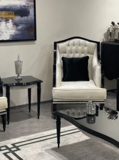 Casa Padrino Luxus Barock Wohnzimmer Sessel Gold / Schwarz / Grau - Handgefertigter Barockstil Sessel - Luxus Wohnzimmer Möbel im Barockstil - Barock Möbel - Edel & Prunkvoll