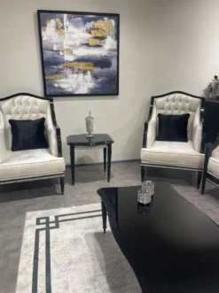 Casa Padrino Luxus Barock Wohnzimmer Sessel Gold / Schwarz / Grau - Handgefertigter Barockstil Sessel - Luxus Wohnzimmer Möbel im Barockstil - Barock Möbel - Edel & Prunkvoll