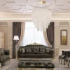 Casa Padrino Luxus Barock Wohnzimmer Set Grau / Schwarz / Gold - 2 Sofas & 2 Sessel & 1 Couchtisch - Prunkvolle Barock Wohnzimmer Möbel