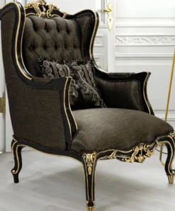 Casa Padrino Luxus Barock Wohnzimmer Set Grau / Schwarz / Gold - 2 Sofas & 2 Sessel & 1 Couchtisch - Prunkvolle Barock Wohnzimmer Möbel