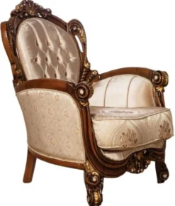Casa Padrino Luxus Barock Wohnzimmer Sessel Beige / Braun / Gold - Prunkvoller Sessel mit elegantem Muster - Handgefertigte Barock Wohnzimmer Möbel