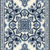 Casa Padrino Luxus Barock Wohnzimmer Teppich Weiß / Blau - Verschiedene Größen