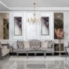Casa Padrino Luxus Barock Wohnzimmer Sofa Grün / Silber / Gold 173 cm - Made in Italy