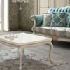 Casa Padrino Luxus Barock Wohnzimmer Set Türkis / Braun / Cremefarben / Gold - 2 Sofas mit Muster & 2 Sessel mit Muster & 1 Couchtisch - Wohnzimmer Möbel im Barockstil - Edel & Prunkvoll
