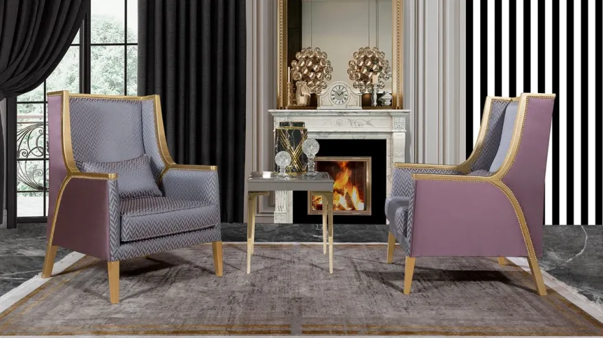 Casa Padrino Luxus Barock Wohnzimmer Sessel Rosa / Silber / Lila / Gold - Handgefertigter Barockstil Sessel mit elegantem Muster - Barock Wohnzimmer Möbel