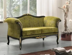 Casa Padrino Luxus Barock Wohnzimmer Sofa Grün / Schwarz / Gold 165 x 82 x H. 96 cm - Edle Barockstil Wohnzimmer Möbel