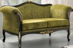 Casa Padrino Luxus Barock Wohnzimmer Sofa Grün / Schwarz / Gold 165 x 82 x H. 96 cm - Edle Barockstil Wohnzimmer Möbel