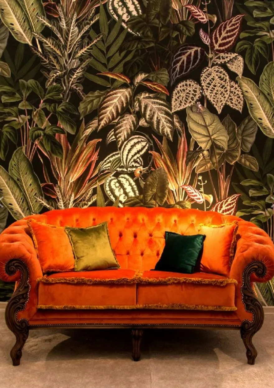 Casa Padrino Luxus Barock Wohnzimmer Sofa Orange / Braun - Handgefertigtes Barockstil Sofa - Prunkvolle Luxus Wohnzimmer Möbel im Barockstil - Barock Möbel