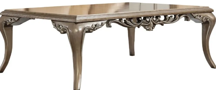 Casa Padrino Luxus Barock Wohnzimmer Set Beige / Gold / Braun / Silber - 2 Sofas & 2 Sessel & 1 Couchtisch - Handgefertigte Barock Wohnzimmer Möbel - Edel & Prunkvoll