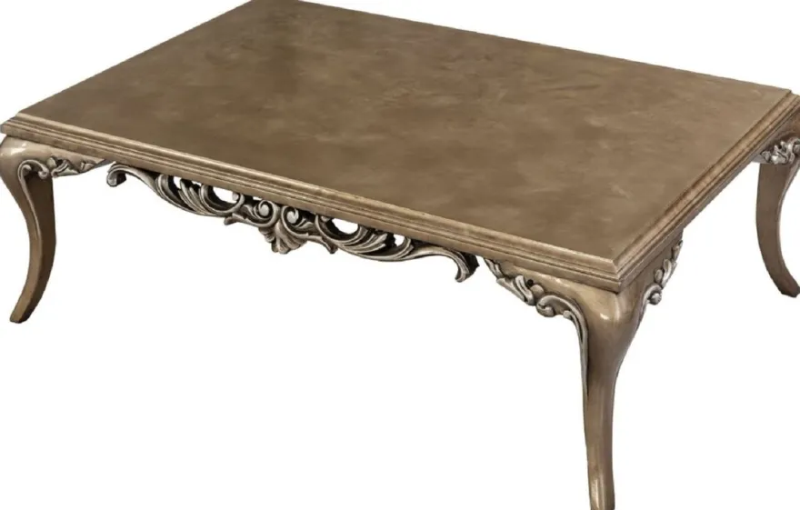Casa Padrino Luxus Barock Wohnzimmer Set Beige / Gold / Braun / Silber - 2 Sofas & 2 Sessel & 1 Couchtisch - Handgefertigte Barock Wohnzimmer Möbel - Edel & Prunkvoll