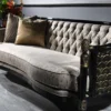 Casa Padrino Luxus Barock Wohnzimmer Set Silbergrau / Schwarz / Gold - 1 Chesterfield Sofa & 1 Sessel & 1 Couchtisch & 1 Beistelltisch - Barockmöbel