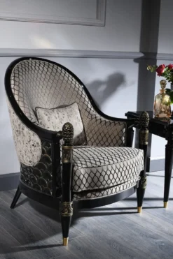 Casa Padrino Luxus Barock Wohnzimmer Set Silbergrau / Schwarz / Gold - 1 Chesterfield Sofa & 1 Sessel & 1 Couchtisch & 1 Beistelltisch - Barockmöbel